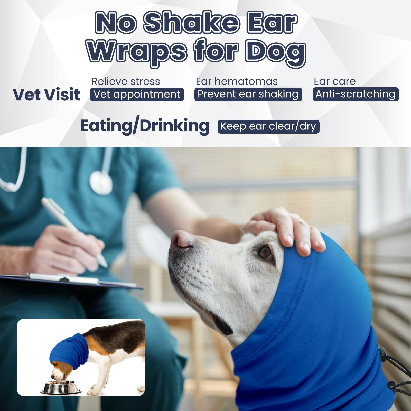 Nanaki 3Rd Gen Dog Calming Hoodie, Anti-Slip Noise Protection Ear Muffs Hematomas Ear Wraps For Dogs, Adjustable Head Wrap For F